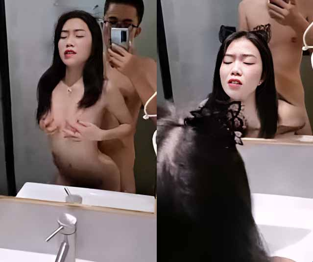 La sugar baby se estaba lavando la cara cuando la follaron